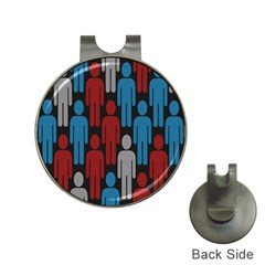 Human Man People Red Blue Grey Black Hat Clips With Golf Markers by Mariart