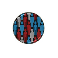 Human Man People Red Blue Grey Black Hat Clip Ball Marker by Mariart