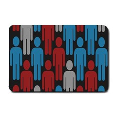 Human Man People Red Blue Grey Black Small Doormat  by Mariart