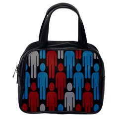 Human Man People Red Blue Grey Black Classic Handbags (one Side) by Mariart