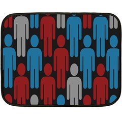 Human Man People Red Blue Grey Black Double Sided Fleece Blanket (mini)  by Mariart