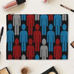 Human Man People Red Blue Grey Black Cosmetic Bag (xl)