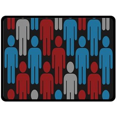 Human Man People Red Blue Grey Black Fleece Blanket (large)  by Mariart