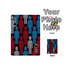 Human Man People Red Blue Grey Black Playing Cards 54 (mini)  by Mariart