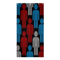 Human Man People Red Blue Grey Black Shower Curtain 36  X 72  (stall)  by Mariart