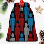 Human Man People Red Blue Grey Black Ornament (Bell) Front