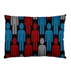 Human Man People Red Blue Grey Black Pillow Case (two Sides) by Mariart