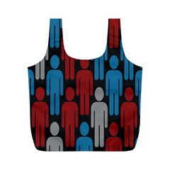 Human Man People Red Blue Grey Black Full Print Recycle Bags (m)  by Mariart