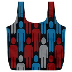 Human Man People Red Blue Grey Black Full Print Recycle Bags (l)  by Mariart