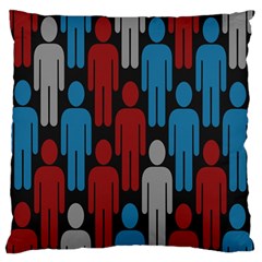 Human Man People Red Blue Grey Black Standard Flano Cushion Case (one Side) by Mariart