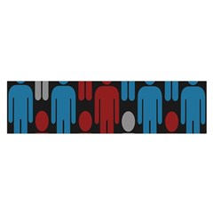 Human Man People Red Blue Grey Black Satin Scarf (oblong) by Mariart