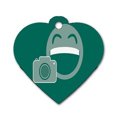 Laughs Funny Photo Contest Smile Face Mask Dog Tag Heart (two Sides) by Mariart