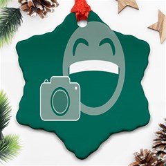 Laughs Funny Photo Contest Smile Face Mask Snowflake Ornament (two Sides)