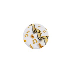 Isolated Three Dimensional Negative Roll Musical Notes Movie 1  Mini Buttons