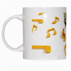 Isolated Three Dimensional Negative Roll Musical Notes Movie White Mugs by Mariart