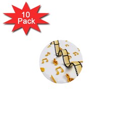 Isolated Three Dimensional Negative Roll Musical Notes Movie 1  Mini Buttons (10 Pack)  by Mariart