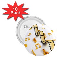 Isolated Three Dimensional Negative Roll Musical Notes Movie 1 75  Buttons (10 Pack) by Mariart