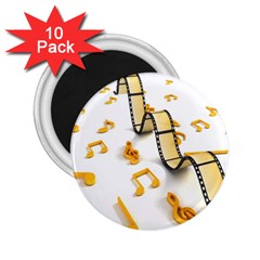 Isolated Three Dimensional Negative Roll Musical Notes Movie 2 25  Magnets (10 Pack)  by Mariart