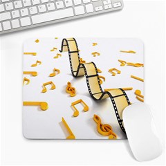 Isolated Three Dimensional Negative Roll Musical Notes Movie Large Mousepads by Mariart