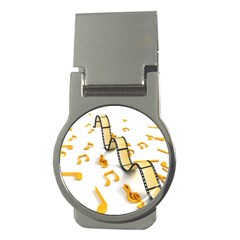 Isolated Three Dimensional Negative Roll Musical Notes Movie Money Clips (round) 