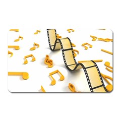 Isolated Three Dimensional Negative Roll Musical Notes Movie Magnet (rectangular) by Mariart