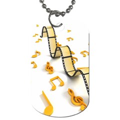 Isolated Three Dimensional Negative Roll Musical Notes Movie Dog Tag (two Sides) by Mariart