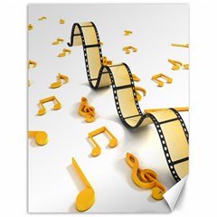 Isolated Three Dimensional Negative Roll Musical Notes Movie Canvas 12  X 16   by Mariart