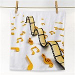 Isolated Three Dimensional Negative Roll Musical Notes Movie Face Towel Front