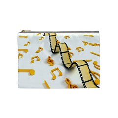 Isolated Three Dimensional Negative Roll Musical Notes Movie Cosmetic Bag (medium)  by Mariart