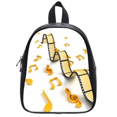 Isolated Three Dimensional Negative Roll Musical Notes Movie School Bags (small)  by Mariart