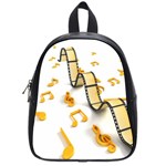 Isolated Three Dimensional Negative Roll Musical Notes Movie School Bags (Small)  Front