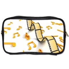 Isolated Three Dimensional Negative Roll Musical Notes Movie Toiletries Bags by Mariart