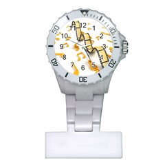 Isolated Three Dimensional Negative Roll Musical Notes Movie Plastic Nurses Watch by Mariart