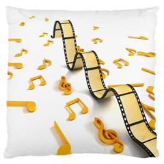 Isolated Three Dimensional Negative Roll Musical Notes Movie Standard Flano Cushion Case (one Side)