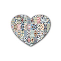 Deco Heritage Mix Heart Coaster (4 Pack)  by Mariart