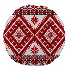 Fabric Aztec Large 18  Premium Flano Round Cushions by Mariart