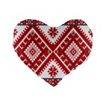 Fabric Aztec Standard 16  Premium Flano Heart Shape Cushions Front