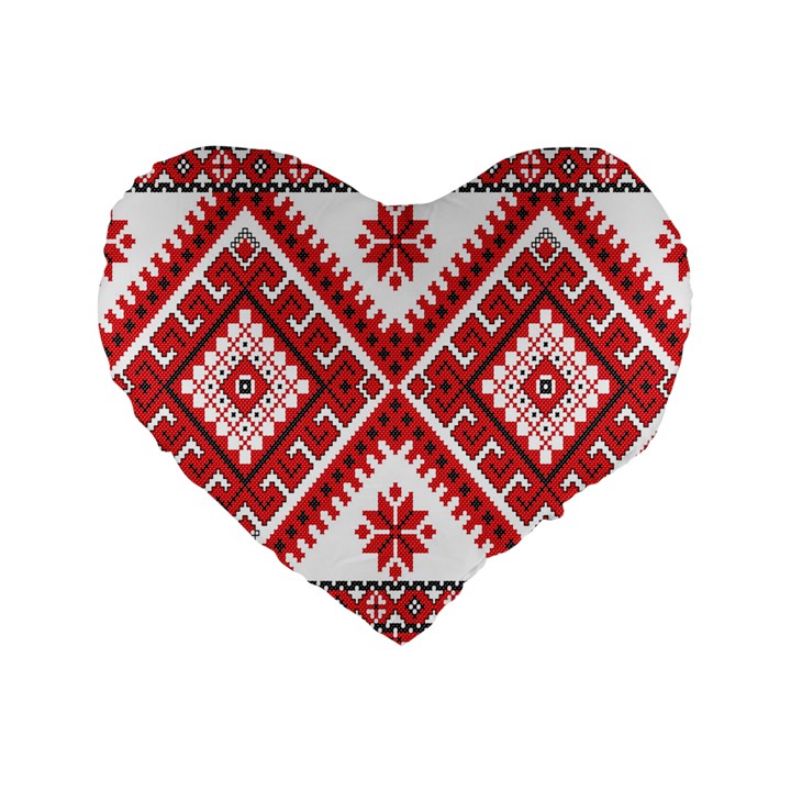 Fabric Aztec Standard 16  Premium Flano Heart Shape Cushions