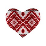 Fabric Aztec Standard 16  Premium Flano Heart Shape Cushions Back