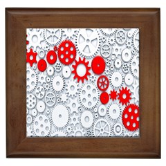 Iron Chain White Red Framed Tiles by Mariart