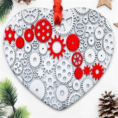 Iron Chain White Red Ornament (heart) by Mariart