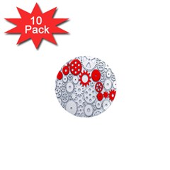 Iron Chain White Red 1  Mini Magnet (10 Pack)  by Mariart