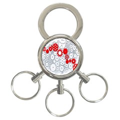 Iron Chain White Red 3-ring Key Chains