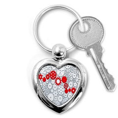 Iron Chain White Red Key Chains (heart) 