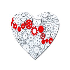 Iron Chain White Red Heart Magnet by Mariart