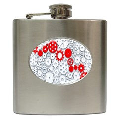 Iron Chain White Red Hip Flask (6 Oz) by Mariart