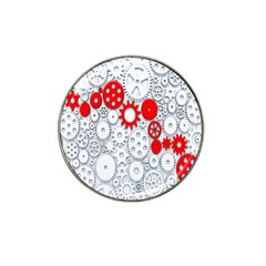 Iron Chain White Red Hat Clip Ball Marker (4 Pack)