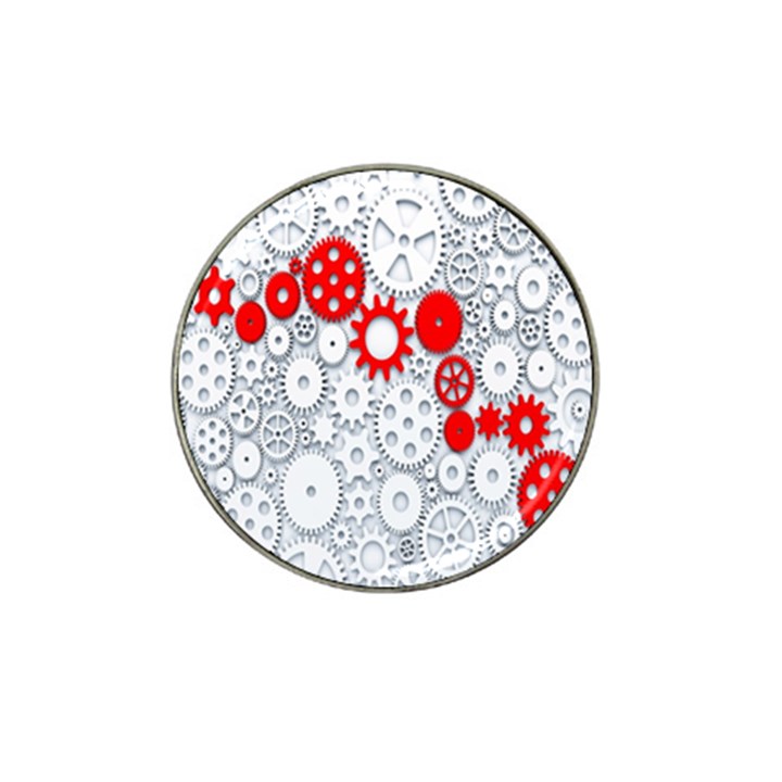 Iron Chain White Red Hat Clip Ball Marker (4 pack)