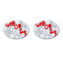 Iron Chain White Red Cufflinks (oval) by Mariart