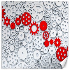 Iron Chain White Red Canvas 12  X 12   by Mariart